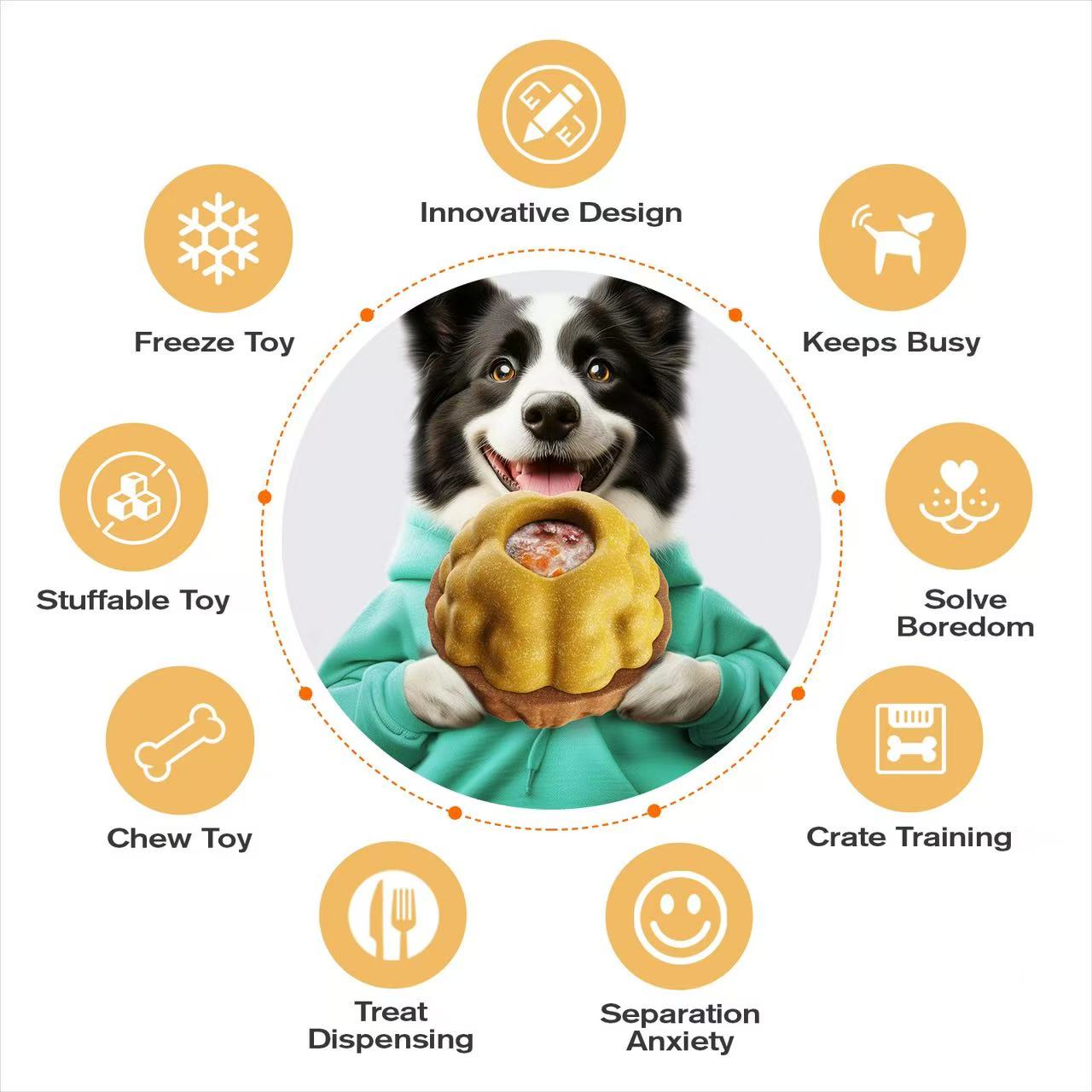 Durable Fillable Dog Chew Bone-Walnut