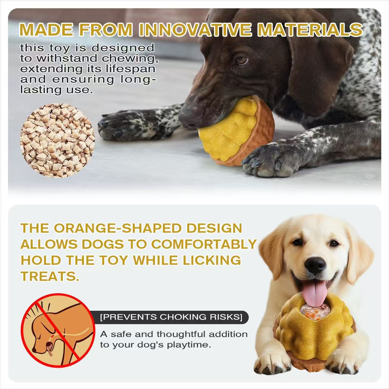 Durable Fillable Dog Chew Bone-Walnut