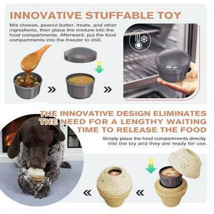 Durable Fillable Dog Chew Bone-ice cream