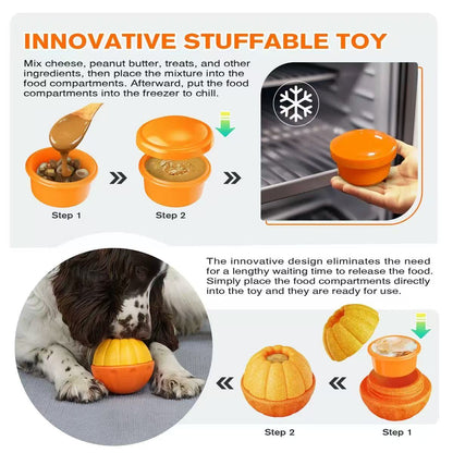 Durable Fillable Dog Chew Bone-Orange
