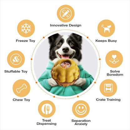 Durable Fillable Dog Chew Bone-Walnut