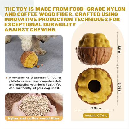 Durable Fillable Dog Chew Bone-Walnut