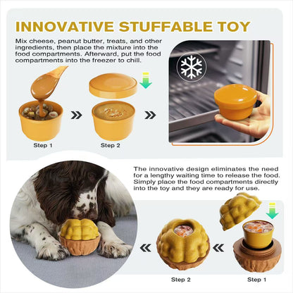 Durable Fillable Dog Chew Bone-Walnut